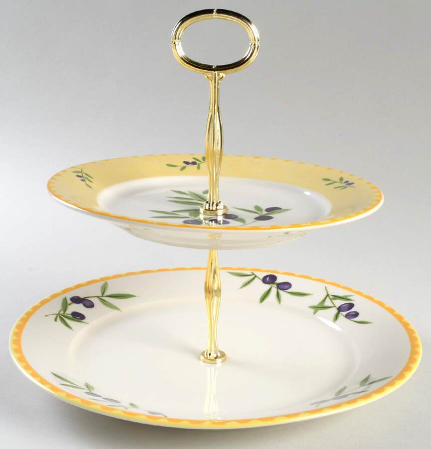 Olive Branch 6 5/8"-10"  2 Tiered Serving Tray (Dp, Sp) HC by Studio Nova-1