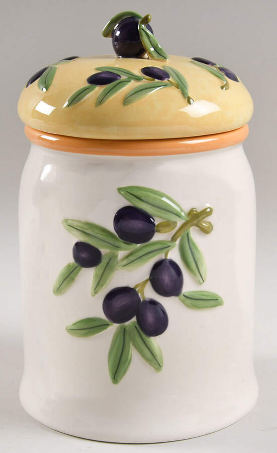 Olive Branch Extra Large Canister & Lid by Studio Nova-1