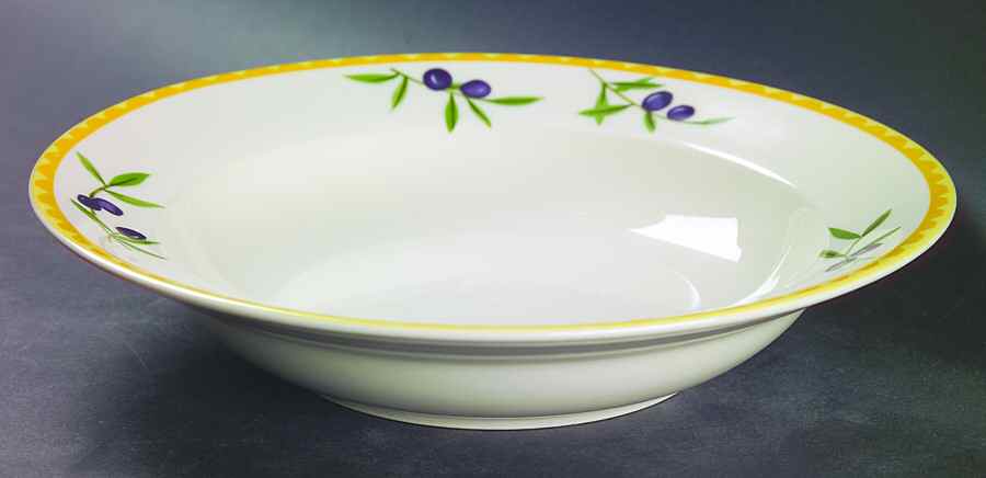Olive Branch Large Rim Soup Bowl by Studio Nova-1