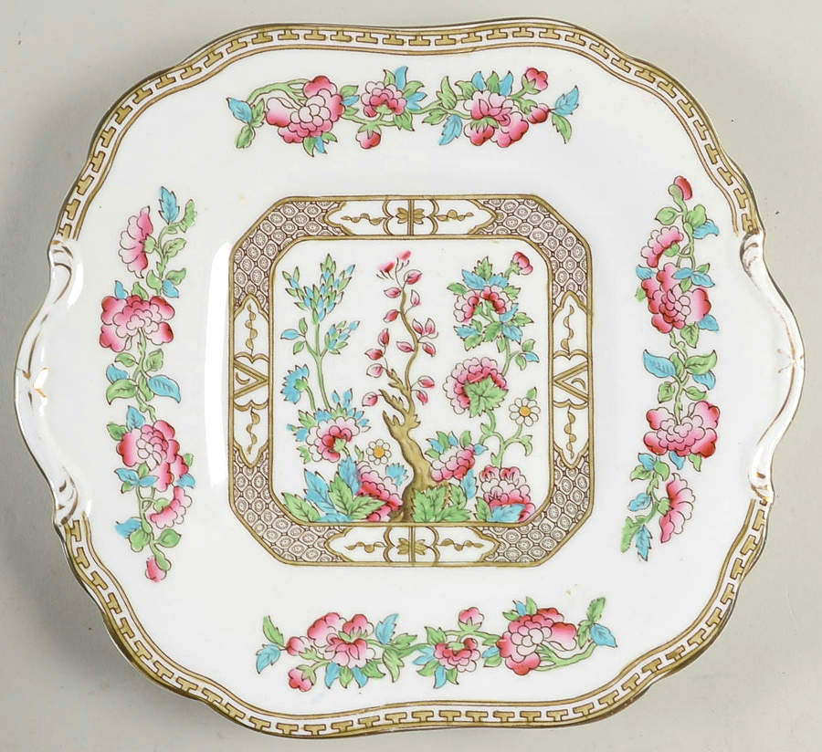 Indian Tree Square Handled Cake Plate by Sampson Bridgwood-1