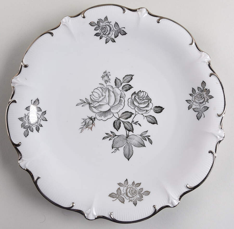 Platinum Elegance (Floral) 12" Chop Plate (Round Platter) by Schumann - Bavaria-1
