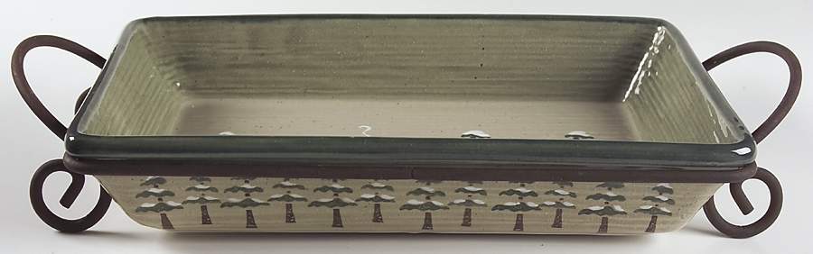 Lodge 13" Rectangular Baker with 16" Metal Stand by Sonoma Home-1