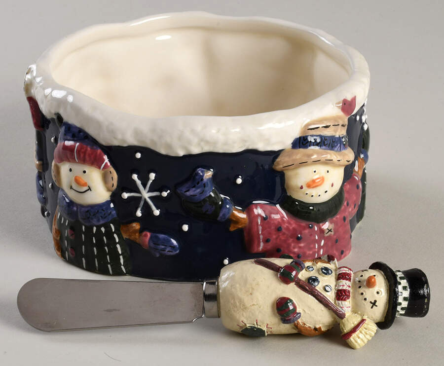 Snow Friends Dip Bowl & Spreader Set by St Nicholas Square-1