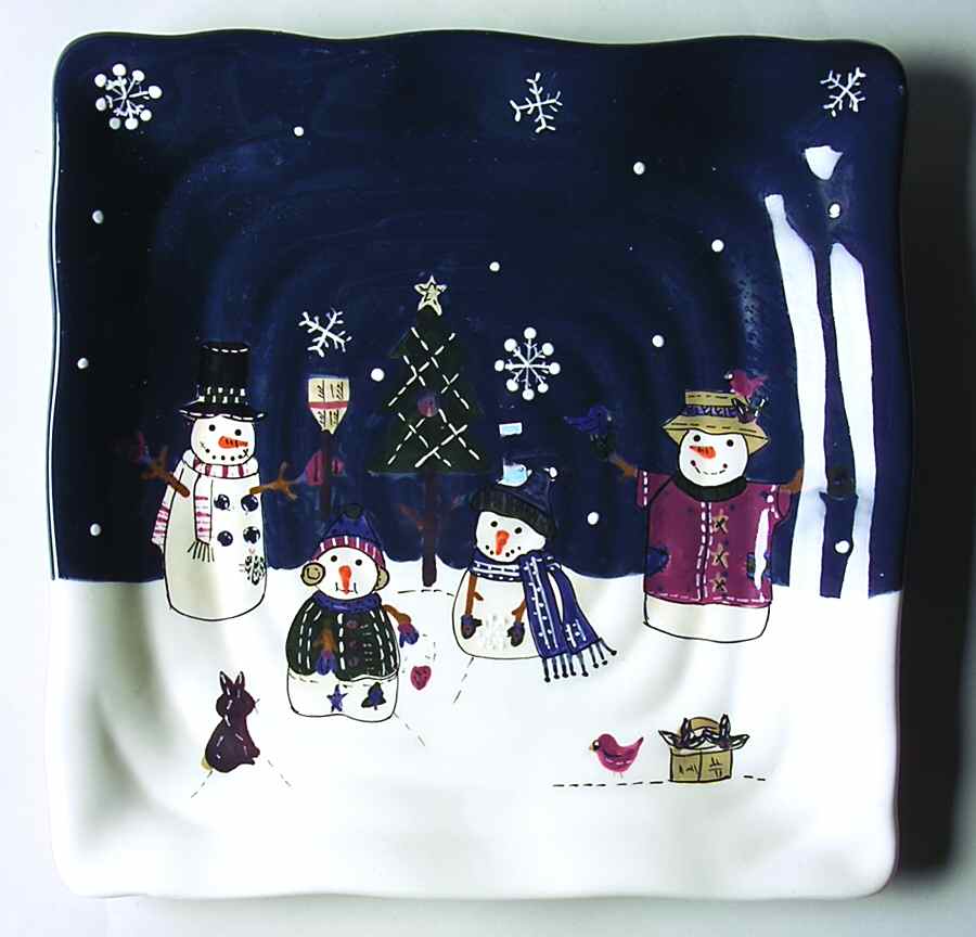 Snow Friends Square Salad Plate by St Nicholas Square-1