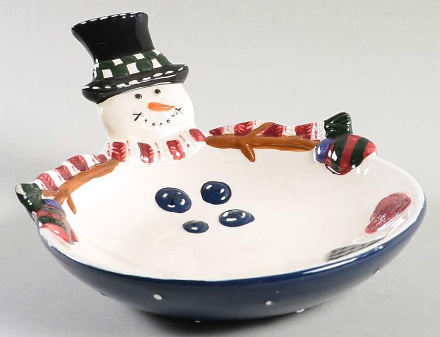 Snow Friends Open Figural Snowman Candy Dish by St Nicholas Square-1