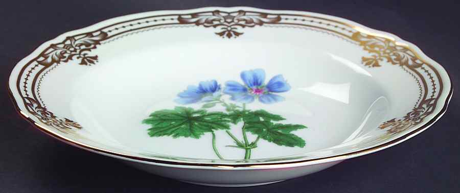 Golden Botanical Rim Soup Bowl by Sadek-1