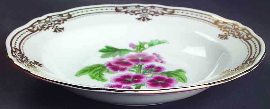 Golden Botanical Rim Soup Bowl by Sadek-1