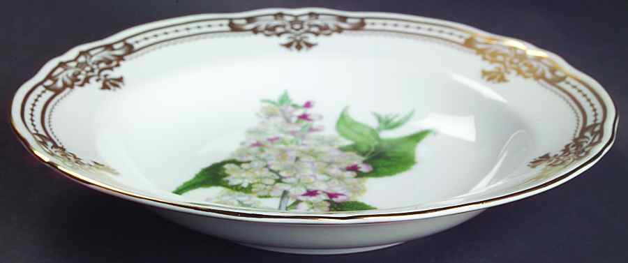 Golden Botanical Rim Soup Bowl by Sadek-1