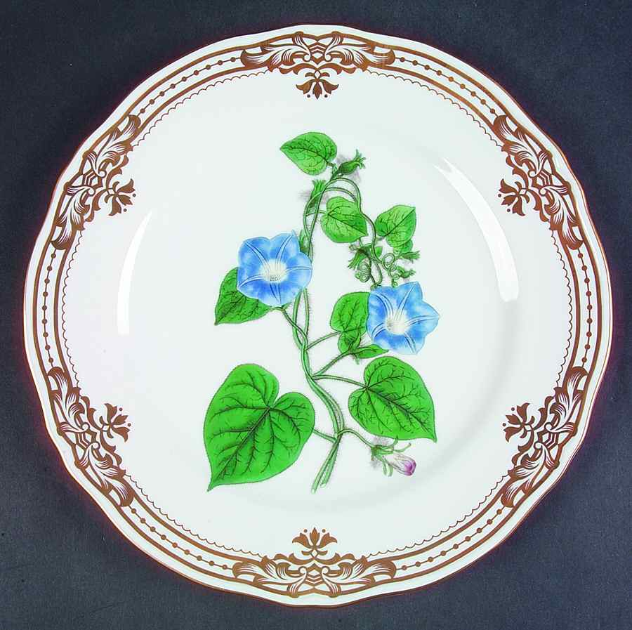 Golden Botanical Dinner Plate by Sadek-1