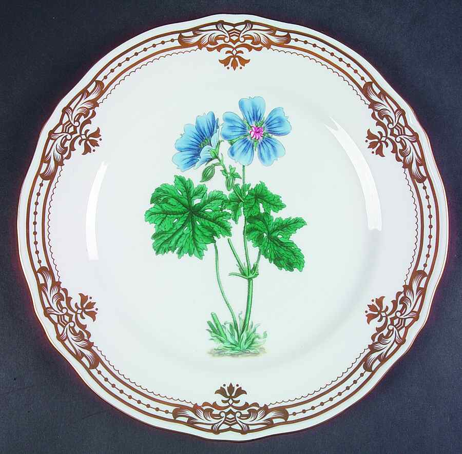 Golden Botanical Dinner Plate by Sadek-1