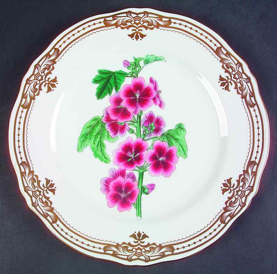 Golden Botanical Dinner Plate by Sadek-1
