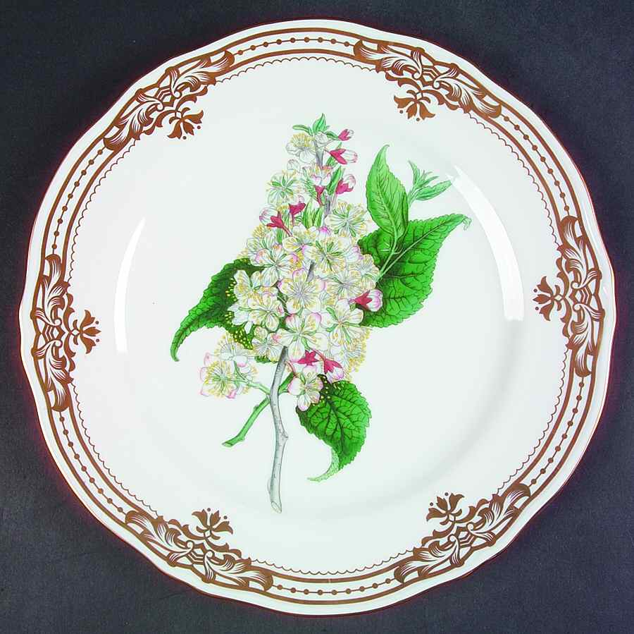 Golden Botanical Dinner Plate by Sadek-1