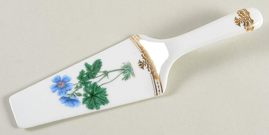 Golden Botanical Solid Ceramic Pie/Cake Server by Sadek-1