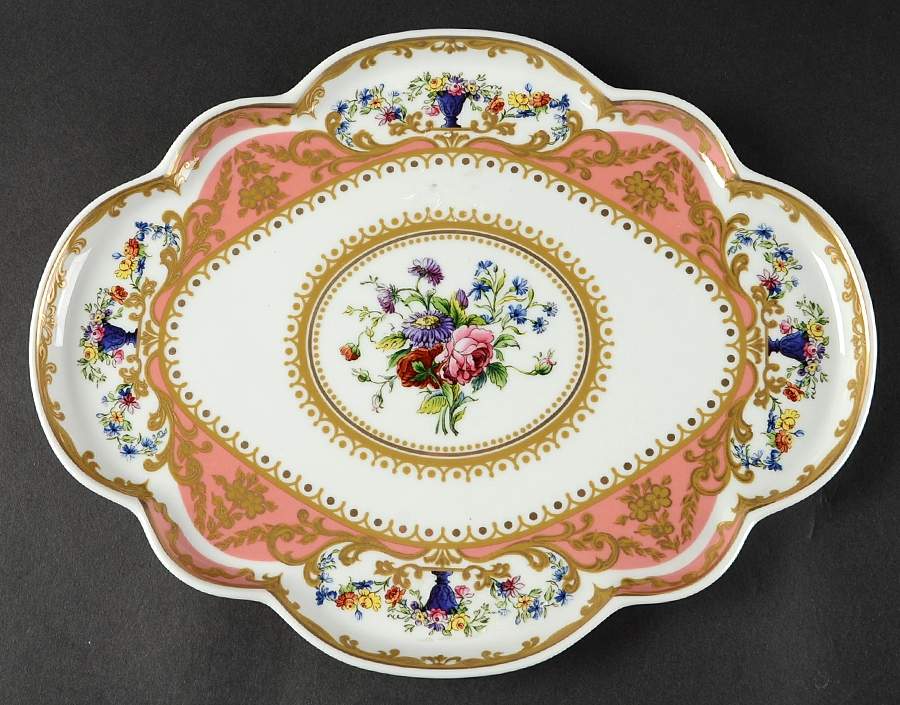Sevres 12" Oval Scalloped Tray by Sadek-1