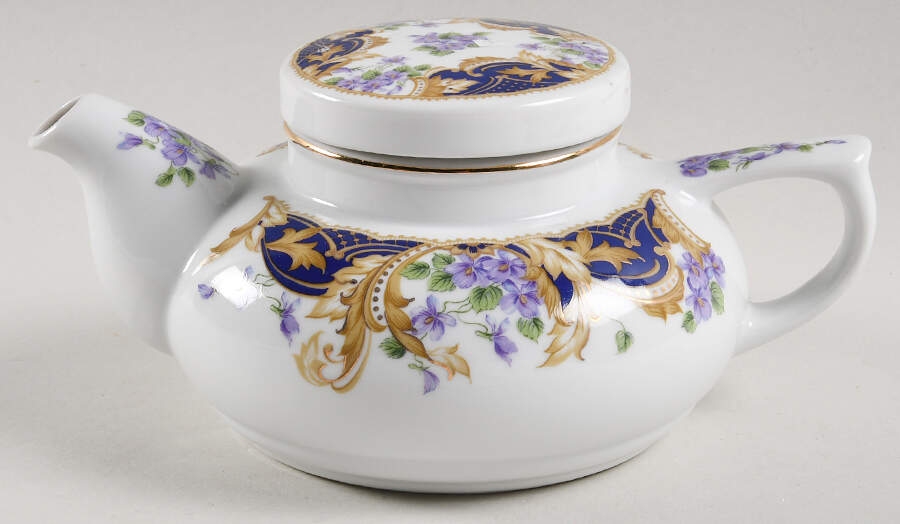 Royal Violets Teapot for Individual Teapot & Lid with Cup by Sadek-1
