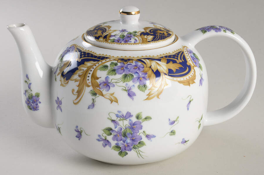 Royal Violets Teapot & Lid by Sadek-1
