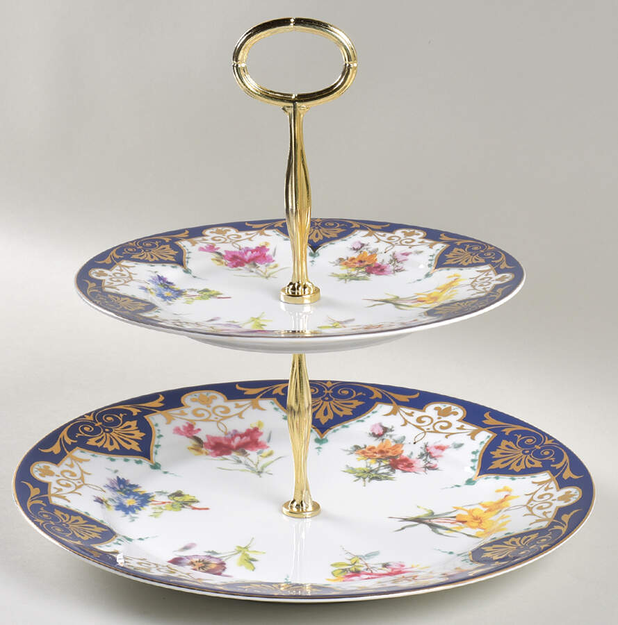 Vanderbilt Service 6 5/8"-10"  2 Tiered Serving Tray (Dp, Sp) HC by Sadek-1