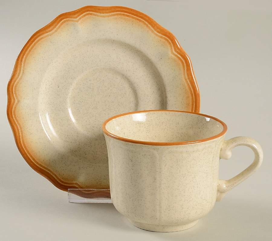 Sunrise Flat Cup & Saucer Set by Sears-1