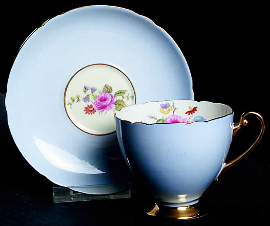 13439 Footed Cup & Saucer Set by Shelley-1