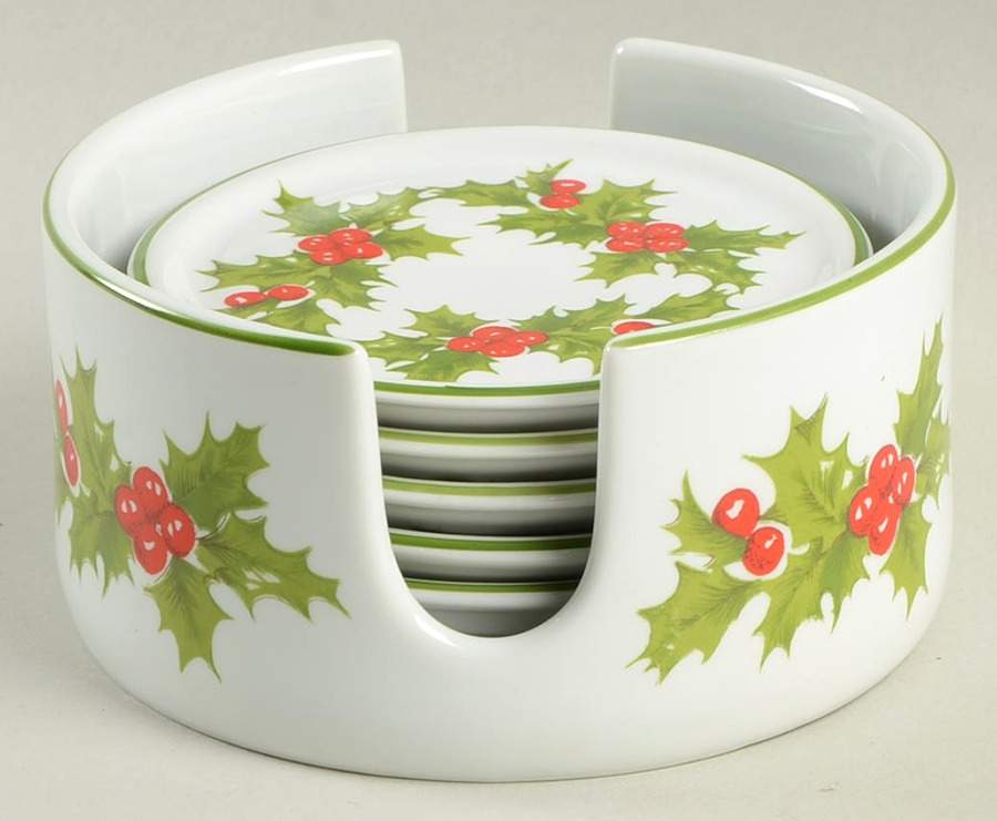 SHM7 Coaster Set - 7 Piece (6 Coasters & Ceramic Stand by Schmidt (Brazil)-1
