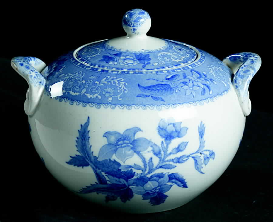 Camilla Blue (Earthenware, Smooth) Sugar Bowl & Lid by Spode-1