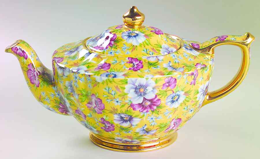 Sophie Chintz Teapot & Lid by Sadler-1