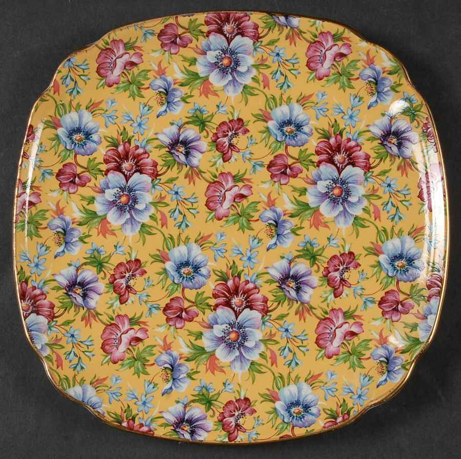 Sophie Chintz Square Salad Plate by Sadler-1