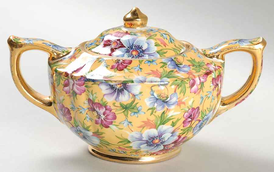 Sophie Chintz Sugar Bowl & Lid by Sadler-1