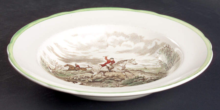 Herring Hunt Large Rim Soup Bowl by Spode-1