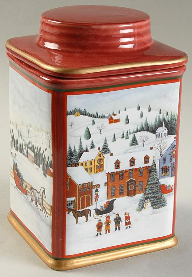 Christmas Valley Medium Canister & Lid by Sakura-1