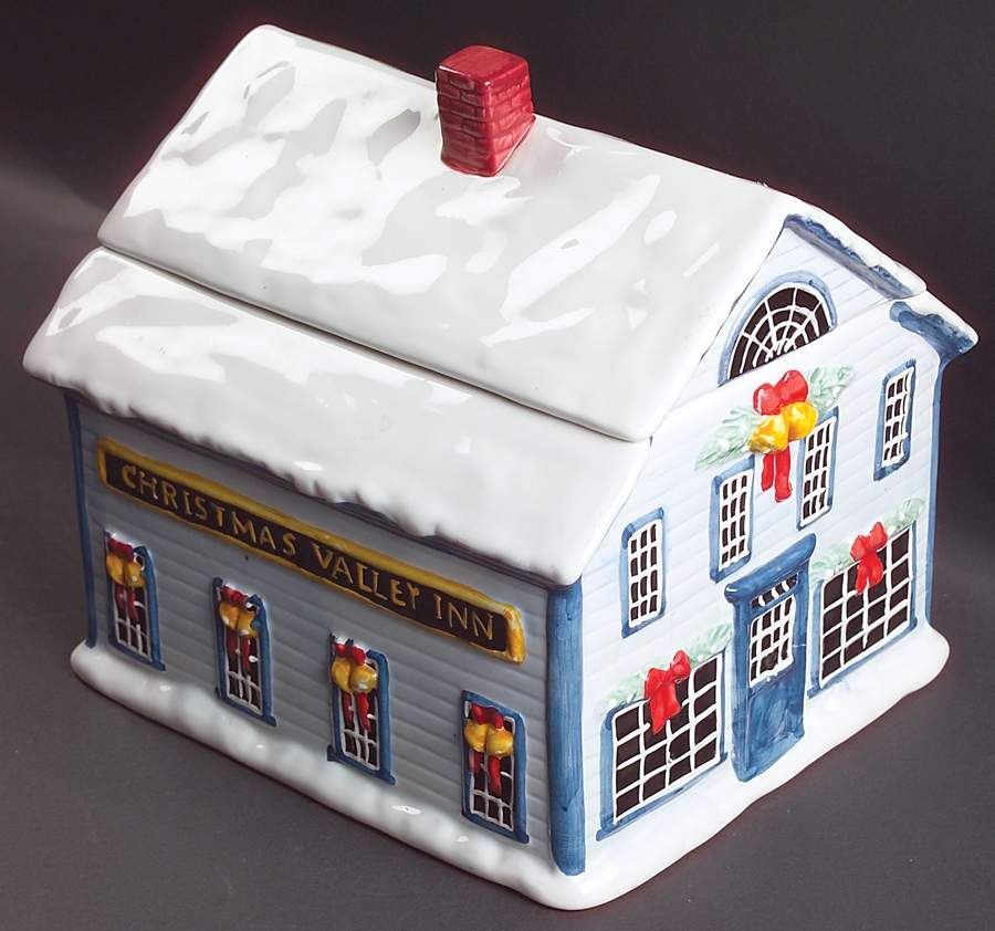 Christmas Valley Cookie Jar & Lid by Sakura-1
