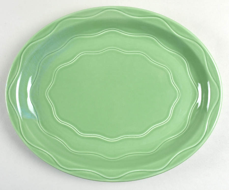 Cantina Green (Sage) 11" Oval Serving Platter by Syracuse-1