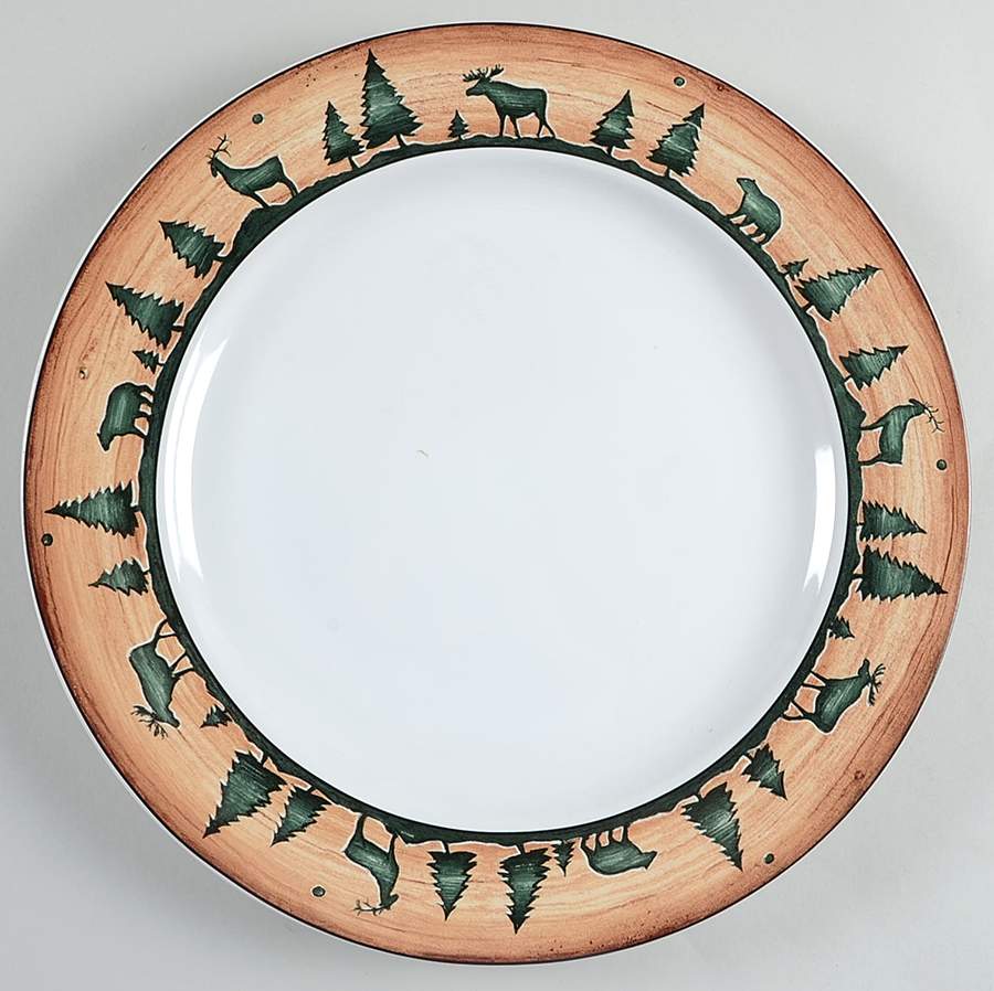 Log Cabin 12" Chop Plate (Round Platter) by Sakura-1
