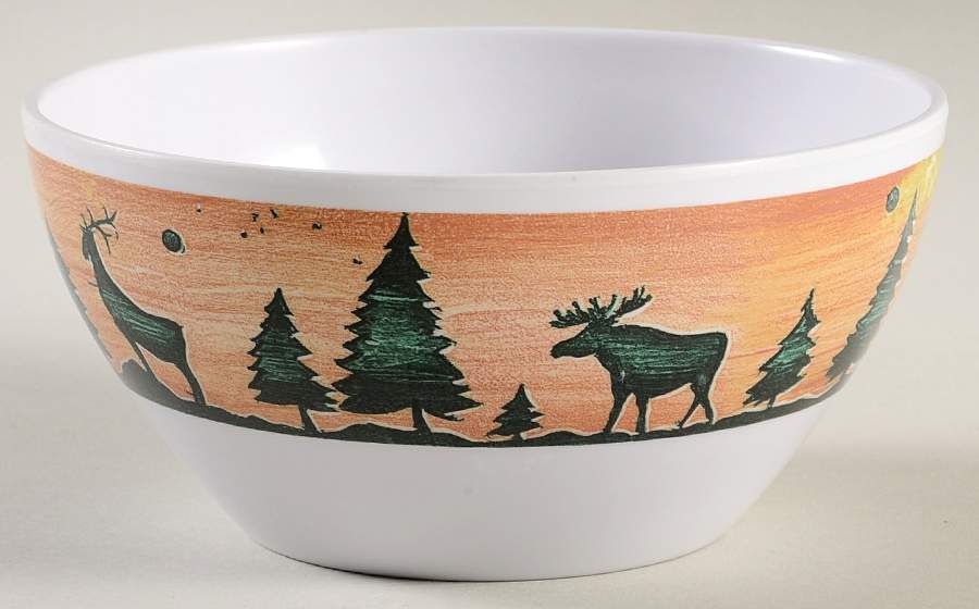 Log Cabin Melamine Soup/Cereal Bowl by Sakura-1