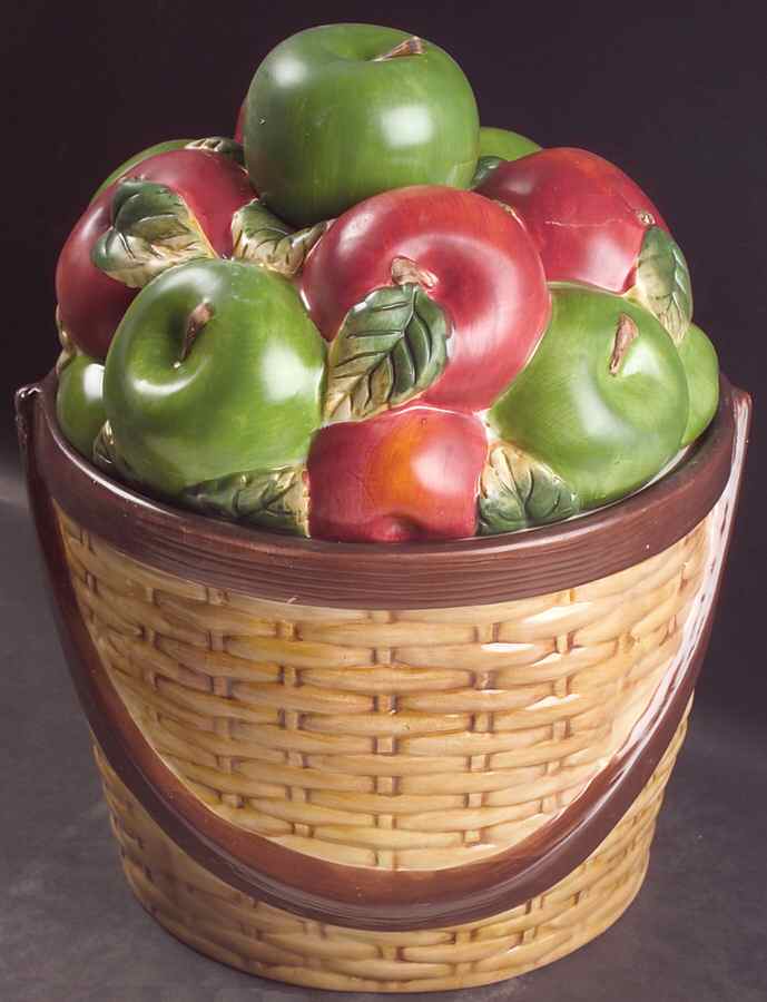 Apple Orchard Figural Cookie Jar & Lid by Sakura-1