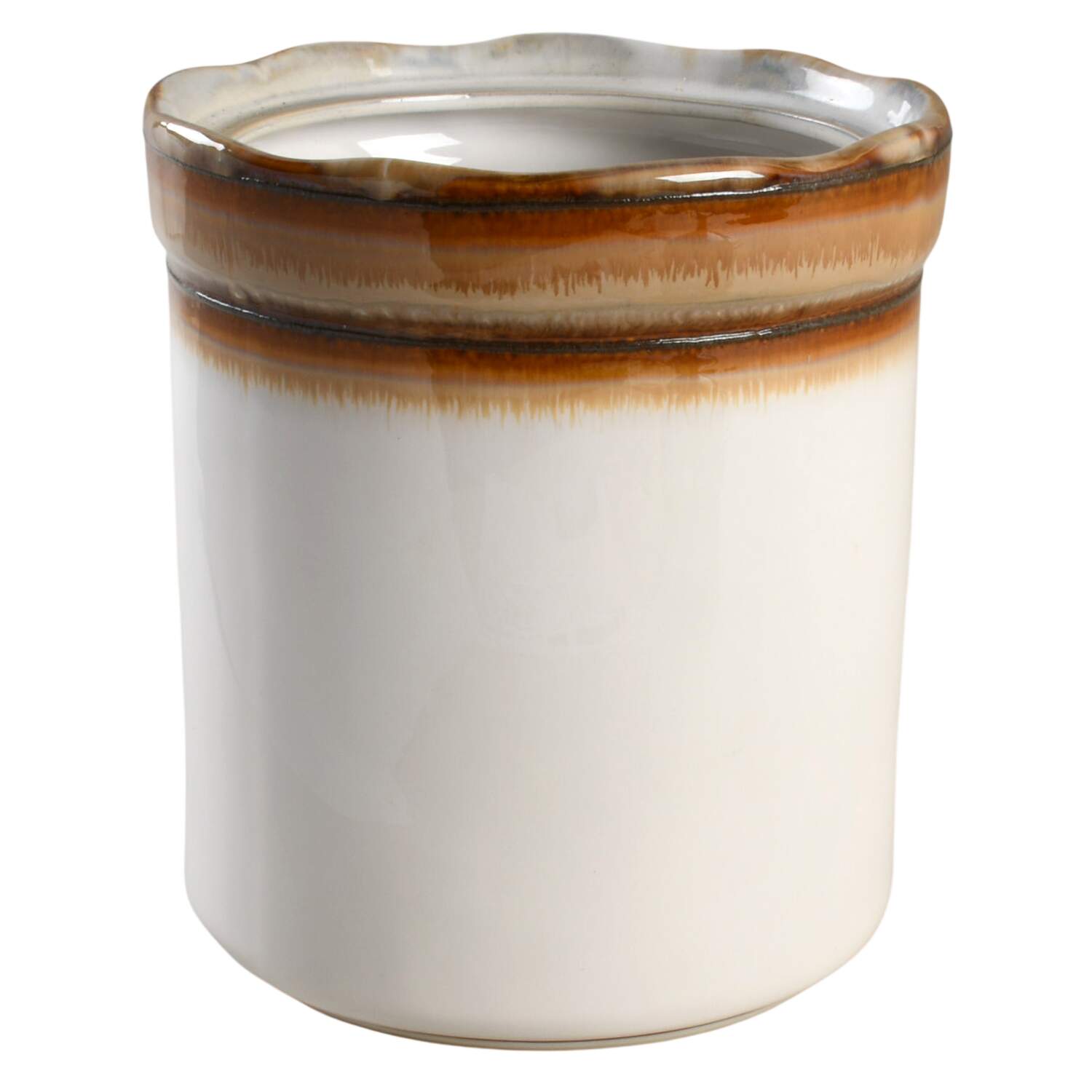 Waves Brown Large Canister No Lid by Sango-1