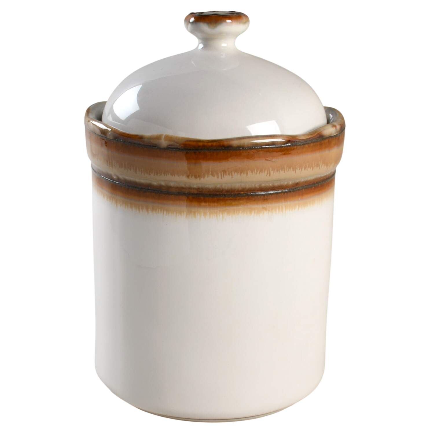 Waves Brown Large Canister & Lid by Sango-1