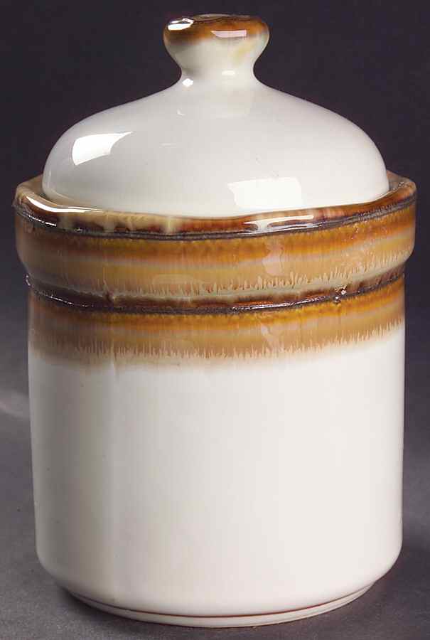 Waves Brown Small Canister & Lid by Sango-1