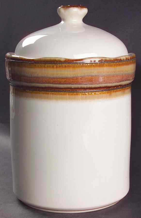 Waves Brown Extra Large Canister & Lid by Sango-1