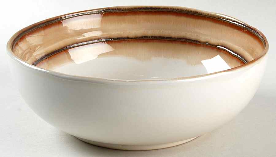 Waves Brown 9" Round Vegetable Bowl by Sango-1
