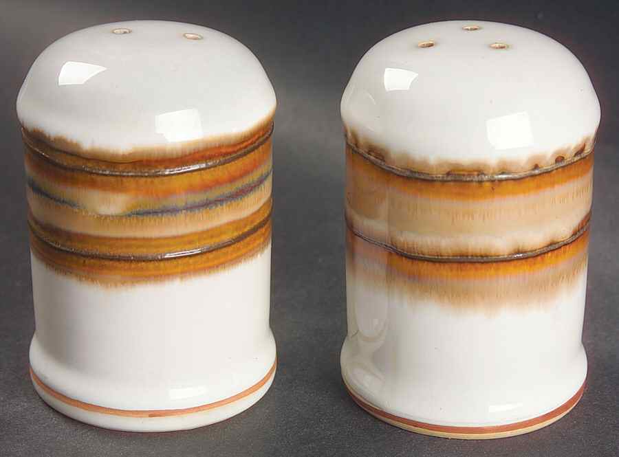 Waves Brown Salt & Pepper Set by Sango-1