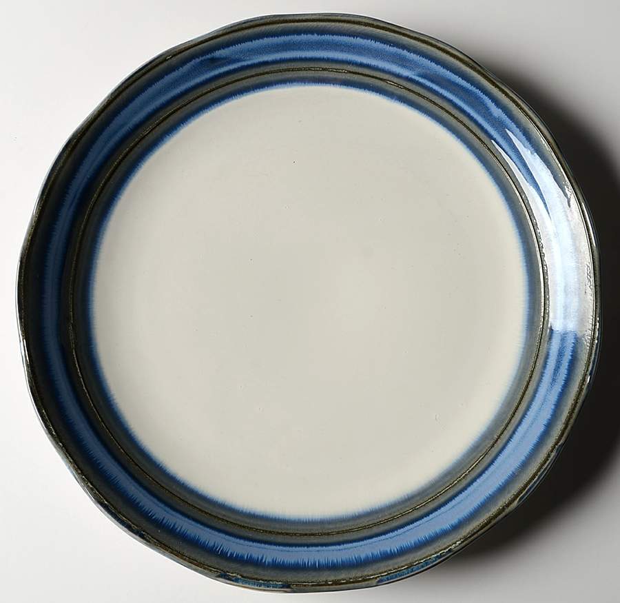 Waves Blue 12" Chop Plate (Round Platter) by Sango-1