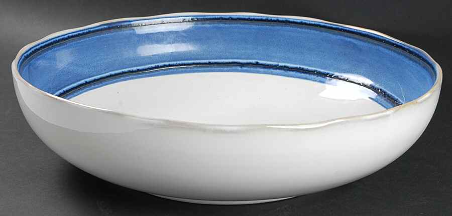 Waves Blue 13" Large Salad Serving Bowl by Sango-1