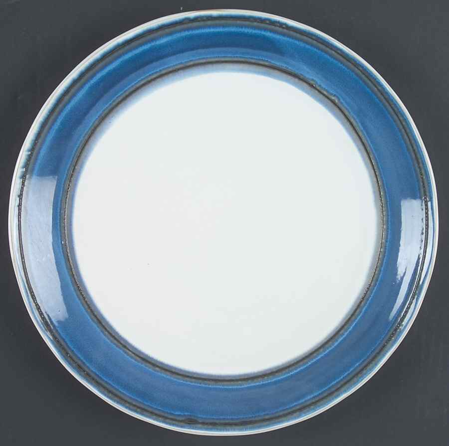 Waves Blue Dinner Plate by Sango-1