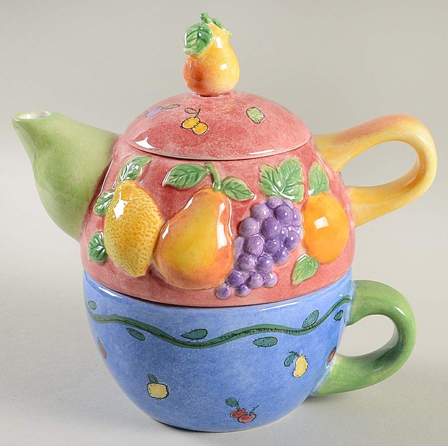 Sangria Individual Teapot & Lid with Cup by Sango-1