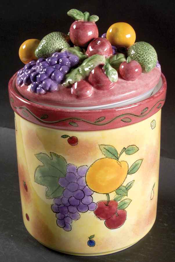 Sangria Cookie Jar & Lid by Sango-1