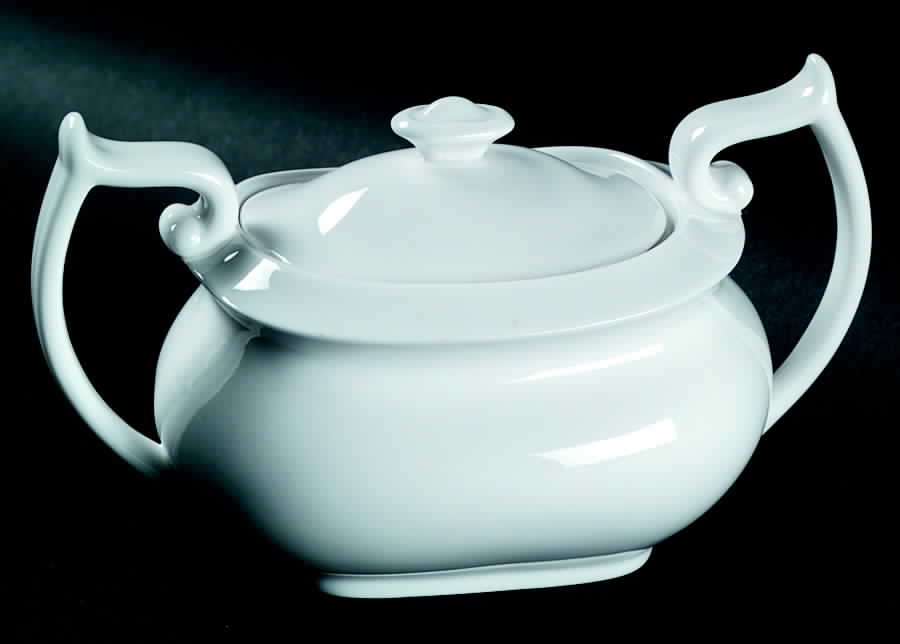 Regimental White Sugar Bowl & Lid by Spode-1