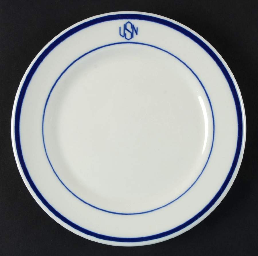 US Navy Mess Wardroom Officer Bread & Butter Plate by Shenango-1