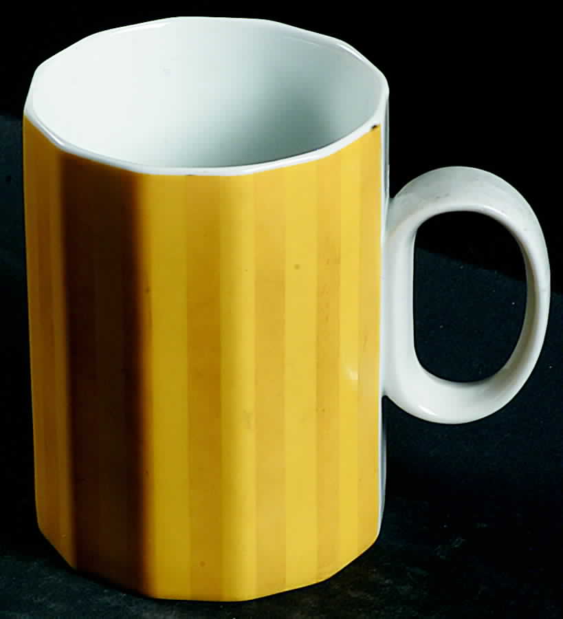 Shiny Matte Stripes Yellow Mug by Studio Nova-1