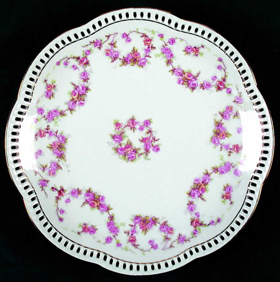 Bridal Rose (Pierced, Scalloped) Salad Plate by Schumann - Bavaria-1